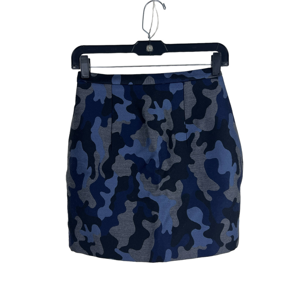 Christopher Kane Woven Silk Camo Skirt
